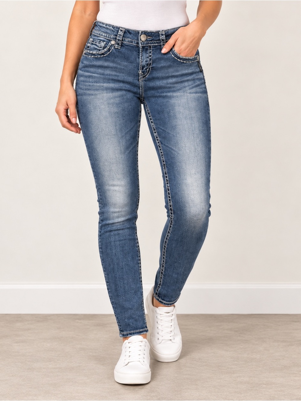 Silver Suki Womens Jeans W30 L30.5 Mid Rise Skinny Pencil Stretch Denim